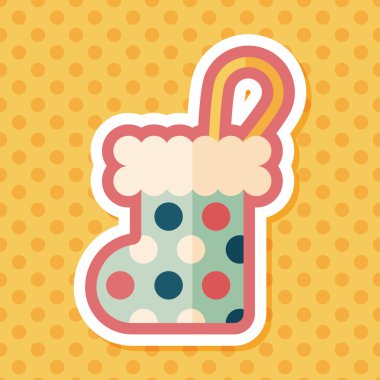 Noel çorap uzun gölge, eps 10 düz simgesi