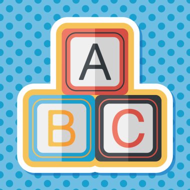 Uzun Gölge, eps 10 ile ABC blokları düz simgesi