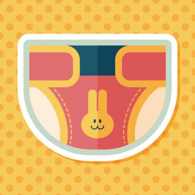 Bebek bezi düz uzun gölge, eps 10 simgesiyle