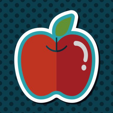 Apple düz simgesi ile uzun gölge, eps10