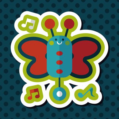 Uzun Gölge, eps10 ile kelebek müzik oyuncak düz simgesi