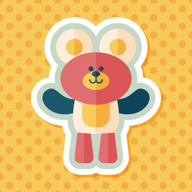 oyuncak ayı uzun gölge, eps10 düz simgesiyle