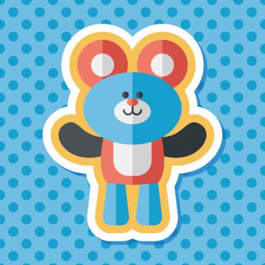 oyuncak ayı uzun gölge, eps10 düz simgesiyle