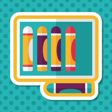 boya kalemi ile uzun gölge, eps10 düz simgesi