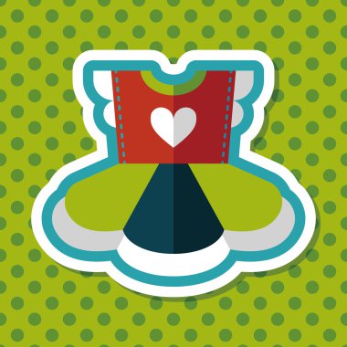 Çocuk elbise düz simgesi ile uzun gölge, eps10