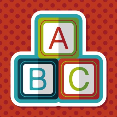 Uzun Gölge, eps 10 ile ABC blokları düz simgesi
