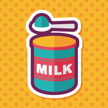 süt tozu süt gıda uzun gölge, eps 10 düz simgesiyle