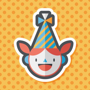 doğum günü partisi kız düz simgesiyle uzun gölge, eps10