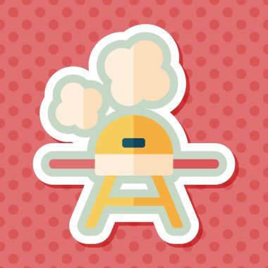 Uzun Gölge, eps10 ile Barbekü düz simgesi