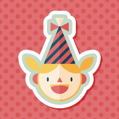 doğum günü partisi kız düz simgesiyle uzun gölge, eps10