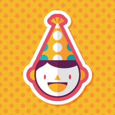 verjaardag partij jongen platte pictogram met lange schaduw, eps10