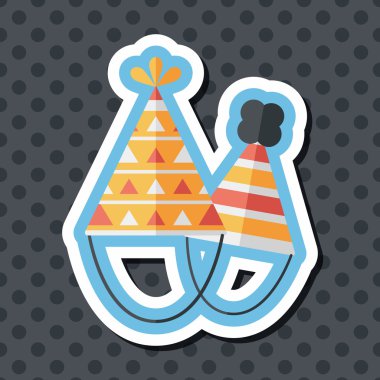 Uzun Gölge, eps10 ile doğum günü şapkası düz simgesi