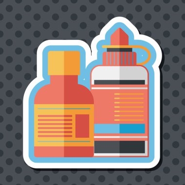 uzun gölge ile tıbbi şişe düz simgesi