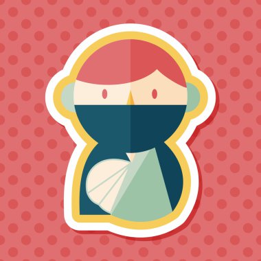 uzun gölge ile kadın hasta düz simgesi