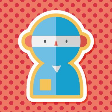 tıbbi insanlarla uzun gölge stetoskoplar düz simgesi