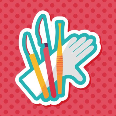 cerrahi alet düz uzun gölge simgesiyle