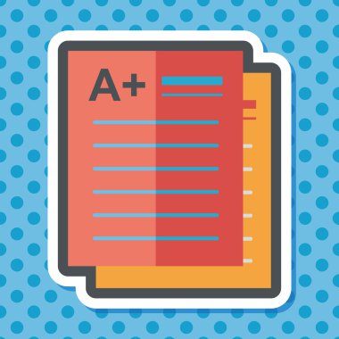 defter, düz simgesi ile uzun gölge, eps10 artı sınıfta