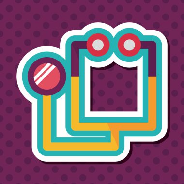 steteskop düz simgesi ve uzun gölgesi