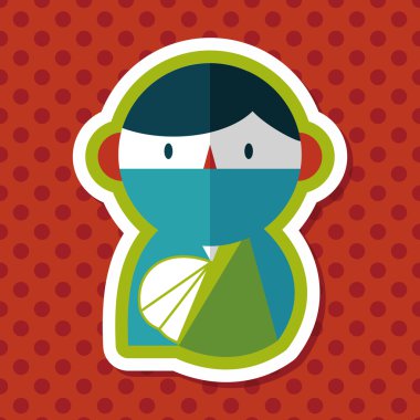 uzun gölge ile kadın hasta düz simgesi