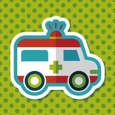 uzun gölge ile ambulansa düz simgesi