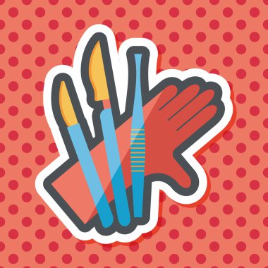 cerrahi alet düz uzun gölge simgesiyle