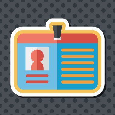 kimlik kartı ile uzun gölge düz simgesi