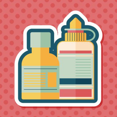 uzun gölge ile tıbbi şişe düz simgesi