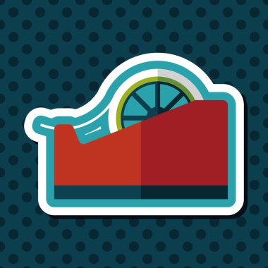 yapışkan bant düz simgesi ile uzun gölge, eps10