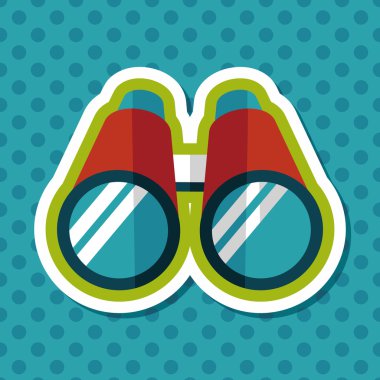 uzun gölge ile dürbün düz simgesi