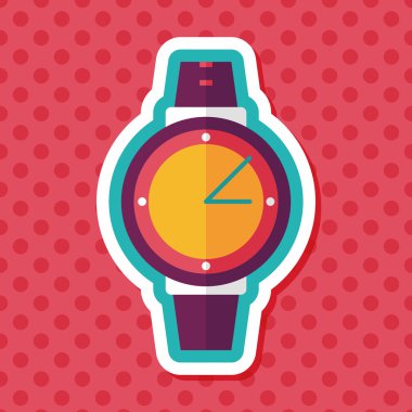 kol saati uzun gölge düz simgesi