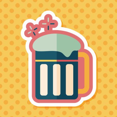 uzun gölge ile bira düz simgesi