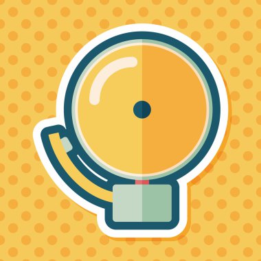 Alarm zili uzun gölge, eps10 düz simgesiyle