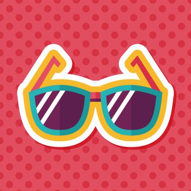 uzun gölge güneş gözlüğü düz simgesi