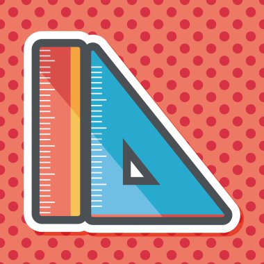 Cetvel uzun gölge, eps10 düz simgesi