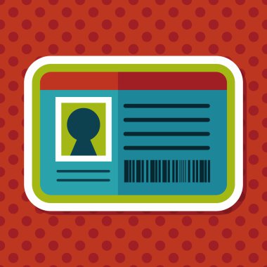 kimlik kartı ile uzun gölge düz simgesi