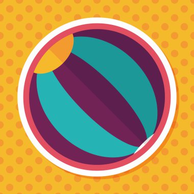 긴 그림자와 비치 볼 플랫 아이콘