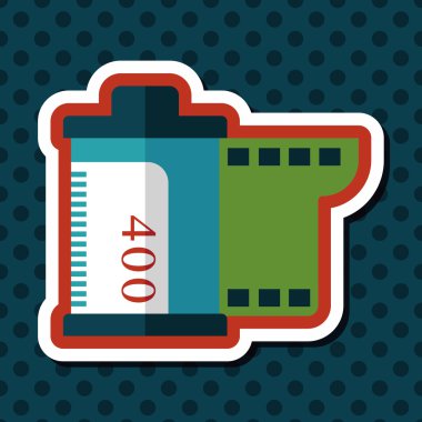 kamera film, uzun gölge ile düz simgesi