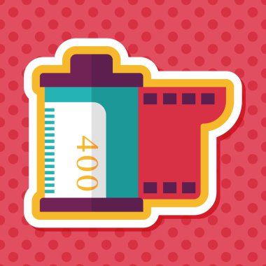 kamera film, uzun gölge ile düz simgesi