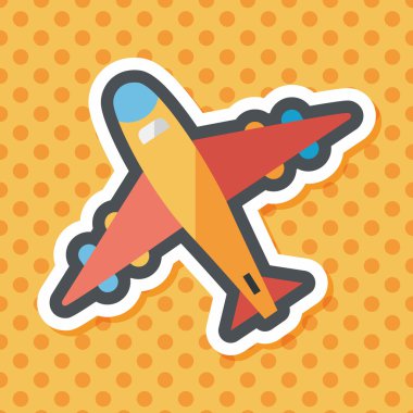 uzun gölge ile uçak düz simgesi