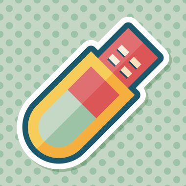 Uzun Gölge, eps10 ile USB flash bellek düz simgesi