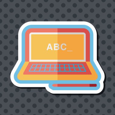 Uzun Gölge, eps10 ile dizüstü düz simgesi