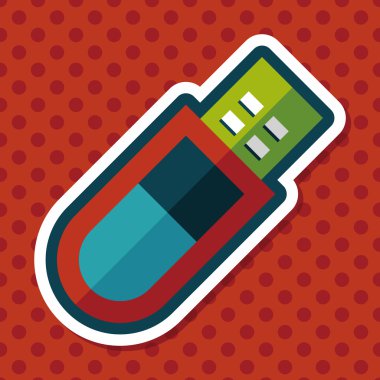 Uzun Gölge, eps10 ile USB flash bellek düz simgesi