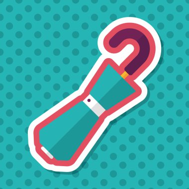 şemsiye uzun gölge düz simgesi