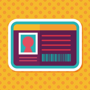 kimlik kartı ile uzun gölge düz simgesi