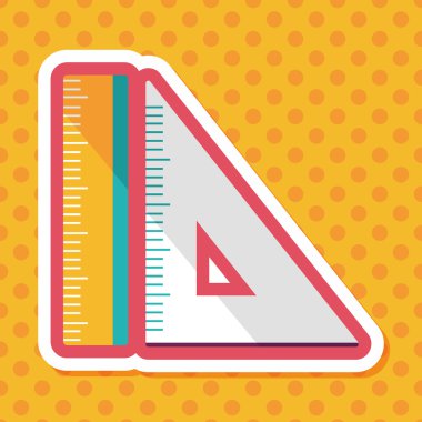 Cetvel uzun gölge, eps10 düz simgesi