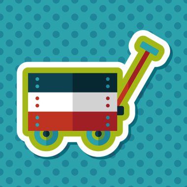 oyuncak sepeti düz simgesi ile uzun gölge, eps10