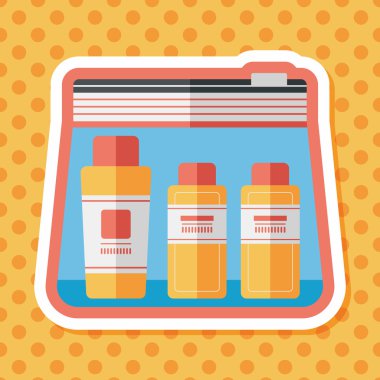 uzun gölge ile kozmetik kapları düz simgesi