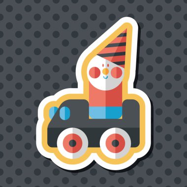 oyuncak araba uzun gölge düz simgesiyle