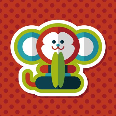 Uzun Gölge, eps10 ile maymun oyuncak düz simgesi