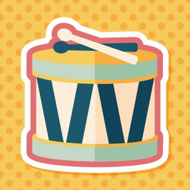 Uzun Gölge, eps10 davul düz simgesi